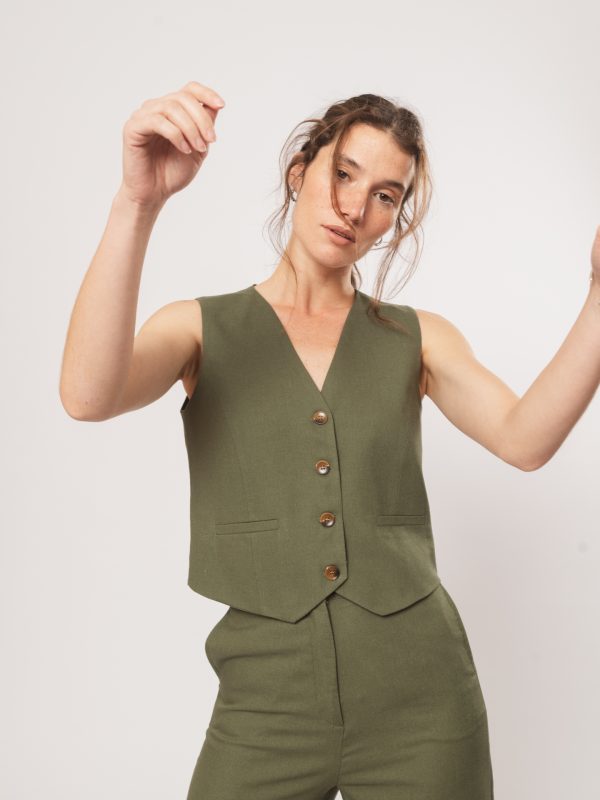 Chaleco JAZMÍN - Verde safari, S/M