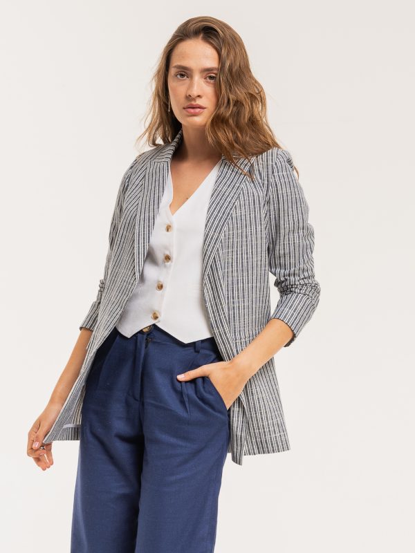Blazer CARMY - Rayas azul, S/M