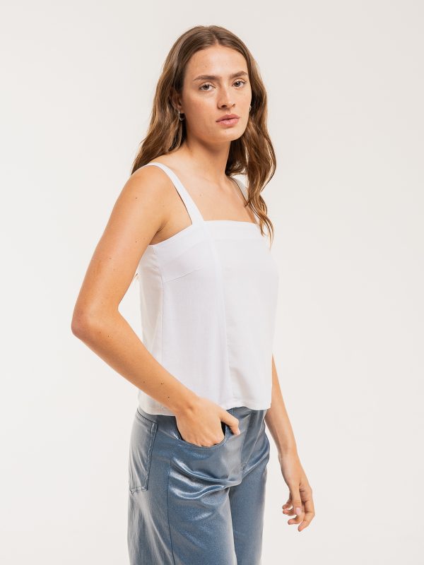 Top DUBLIN - S, Blanco lurex