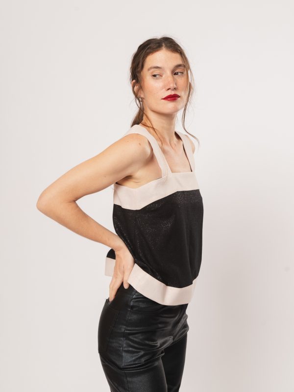 Top JADE - Negro lurex, S